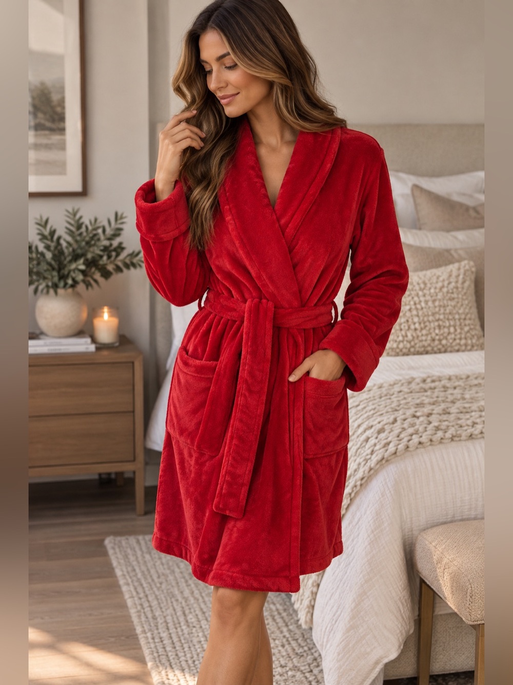 Soma Plush Short Robe S/M Paint The Town Red NWT $84 MSRP